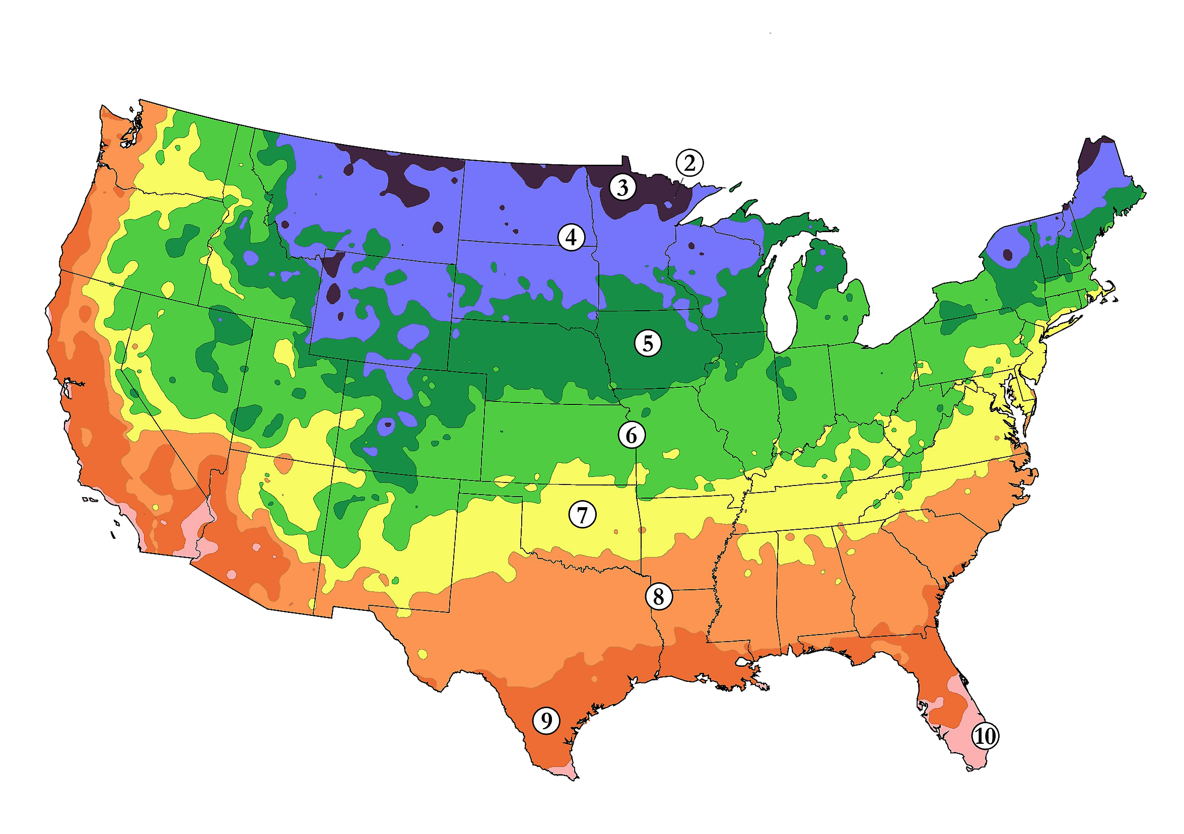 Зона морозостойкости USDA 4. Карта зон USDA USA. Карта климатических поясов Америки. Климатические зоны Америки.
